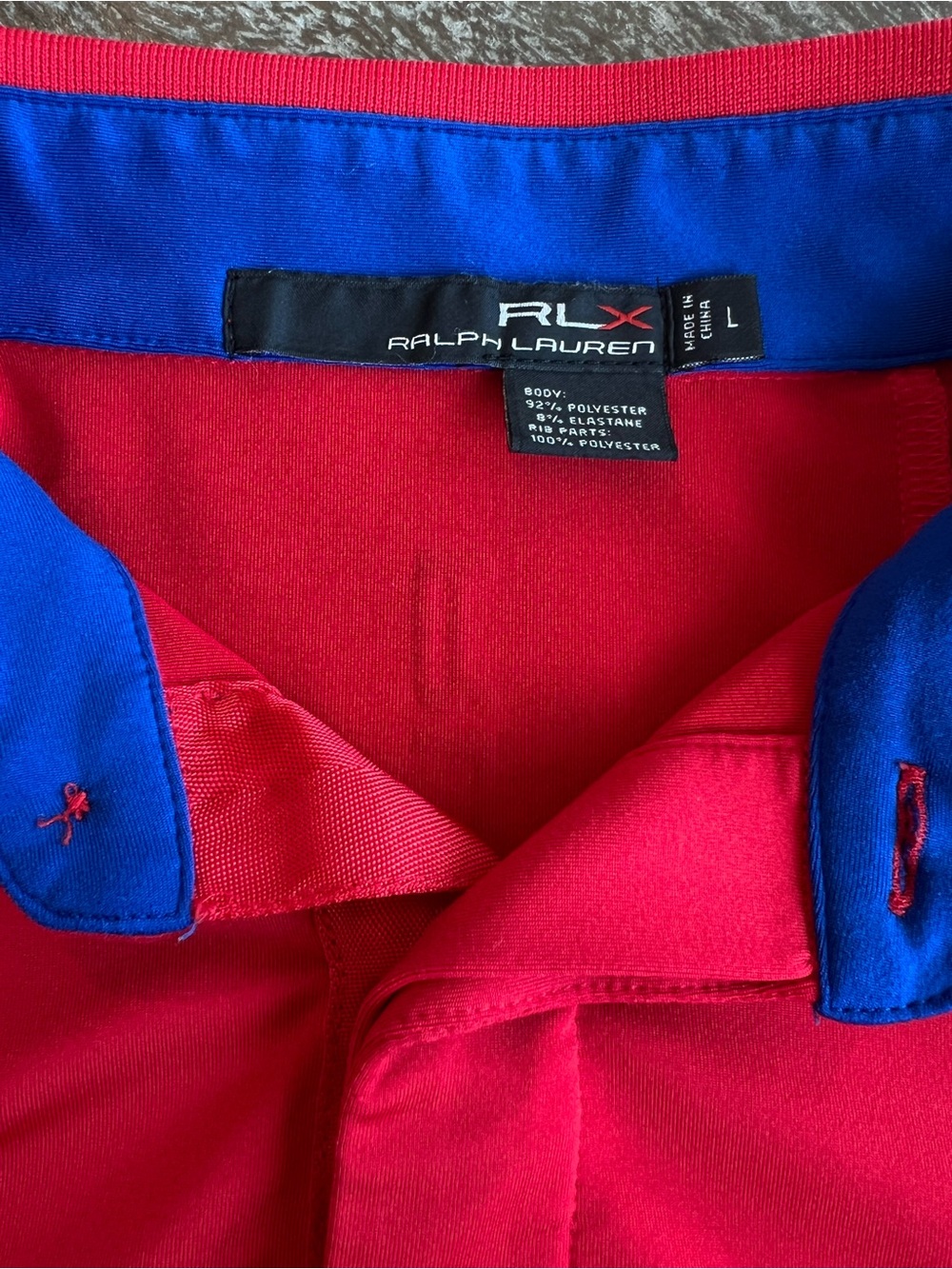 Ralph Lauren RLX Red Polo with Blue Trim - Picture 3 of 11